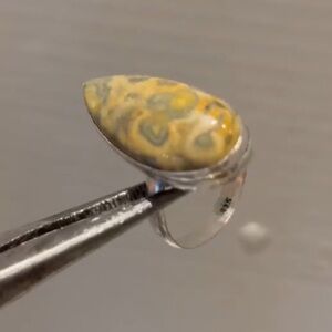 Orbicular Jasper Sterling Silver 925 Ring – Size 10